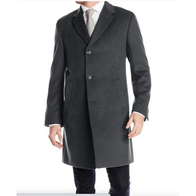 Kenneth Cole Mens 44 Raburn Wool Blend Over Coat Top Old Money Quiet Luxury - Image 1 of 4