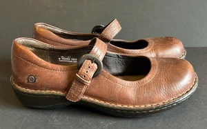 Zapatos cómodos Born BOC para mujer Mary Jane de cuero marrón con hebilla talla 9,5 - Imagen 1 de 8