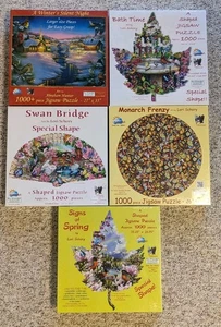 Sunsout Puzzle 1000 Piece Lot of 5 Shapes New Sealed - Picture 1 of 6