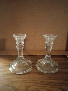 (2) Klarglas 4 1/2" Kerzenständer - Bild 1 von 8