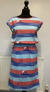 SUGARHILL SUNSET FLORAL JERSEY LADIES SHIFT WIGGLE TEA DRESS + POCKETS SIZE 8 10 - Picture 1 of 12