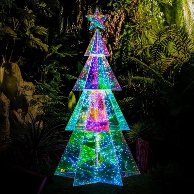 71" Tall 4-layer Hexagonal Prismatic Luminous LED Christmas Tree for Yard&indoor - Image 1 of 4