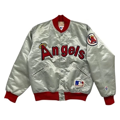 CHAQUETA DE SATÉN RARA DE COLECCIÓN AÑOS 80 MLB CALIFORNIA ANAHEIM ANGELS FELCO TALLA M HECHA EN EE. UU. Foto 1 de 4