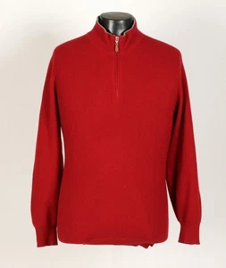 Brunello Cucinelli 100% Cashmere 1/2 Zip Sweater - Red - XL - $1600 Retail - Picture 1 of 14