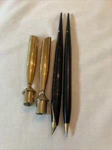 Sheaffer Fountain Pen and Pencil Set Vintage 14k Gold Nib With Holders - Picture 1 of 7