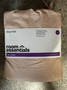 Room Essentials 3-Piece Microfiber Sheet Set - Full - Blush Pink - NEW - Picture 1 of 3
