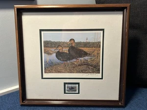 VIRGINIA Waterfowl Framed $5 Stamp & Art Print Bruce Miller SIGNED Ducks Hunting - Picture 1 of 3