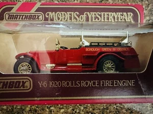 Matchbox Models Of Yesteryear Y6 - 1920 Rolls-Royce Fire Engine. In Box - Picture 1 of 9