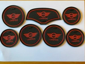 MINI COOPER (F56 \ F55) 2014 - 2022 (7 PIECE) INTERIOR DASH GATE PAD SET - RED - Picture 1 of 5