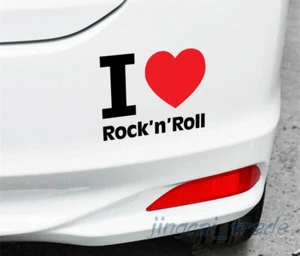 I Love Rock 'n' Roll Logo Car Auto SUV Truck Body Fuel Tank Sticker Decal Black - Picture 1 of 8
