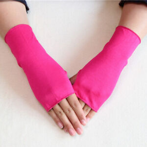 Women UV Protection Fingerless Touch Screen Gloves Thin Gloves Short Mittens US