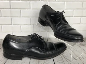 Florsheim Men's Black Leather Moc Toe Lace Up Oxford Size 8.5 E Dress Shoes - Picture 1 of 12