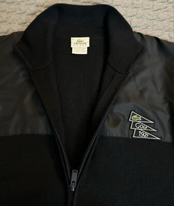 Neuwertig! Lacoste Sport Golf Wimpel Full Zip Jacke-Herren Größe 6-schwarz-Logo-Wolle - Bild 1 von 8