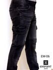 Eminent Biker Jeans- Stretched  Denim Slim Fit for Men- Black