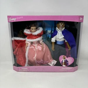 Disney Store Beauty Princess Belle-Pink Dress & The Beast Doll Set RARE New - Picture 1 of 2