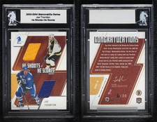 2003-04 ITG Be A Player Memorabilia Prizes He Shoots- Scores /20 Joe Thornton
