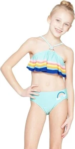 NWT Cat & Jack Girls Harmony 2 PC Bikini Set - Blue Size XXL 18/20 Free Ship - Picture 1 of 2