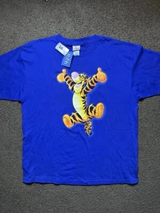 Vintage 90s Disney Store Pooh Tigger Blue XL T Shirt Bouncing Cartoon NWT - Picture 1 of 9