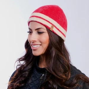 NUEVO SIN ETIQUETAS MUJER CELTEK PASO GORRO $25 fino vino tinto crema snowboard reversible - Imagen 1 de 1