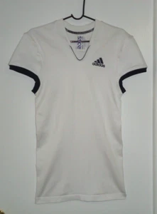Adidas Fußball Trikot Shirt Techfit Climalite Stretch weiß Herren Gr. XL NEU - Bild 1 von 5