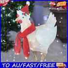 Light-Up Chicken with Scarf Christmas Glowing Rooster Garden Stake (Multi Light)