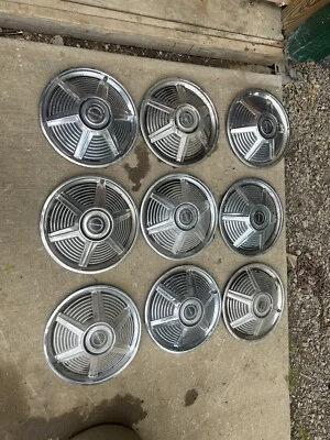 福特 MUSTANG 14 英寸 HUBCAPS 9 总计-OEM 1964 - 1968 — 第 1/4 张图片