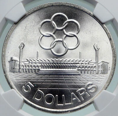 Moneda china de 10 dólares de plata antigua de los Juegos del Sudeste Asiático de Singapur 1973 NGC i86675 Foto 1 de 4