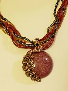Exotic Zonman Phoenix Peacock Pendant Necklace 18" L in Original Box - PRISTINE - Picture 1 of 7