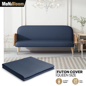 Coprifuton elasticizzati blu navy taglia regina senza braccia copertura divano protezione - Foto 1 di 10