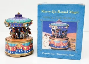 NOS Lustre Fame Mini Carousel Music Merry Go Round Magic Enesco Music Box Waltz - Picture 1 of 15