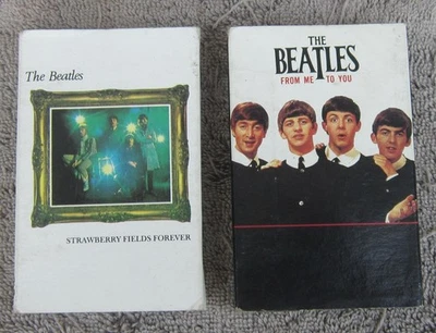 2 THE BEATLES CASSETTE TAPE SINGLES Strawberry Fields Forever & From Me To You - Image 1 of 3