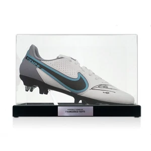 Francesco Totti Signed White Football Shoe. Display Case With Plaque - Picture 1 of 4