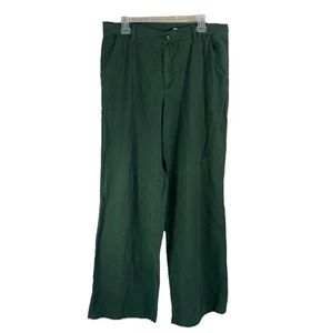 Kut from the Kloth Linen Blend Wide Leg Lightweight Utility Pants Sz 12 Green - Picture 1 of 12