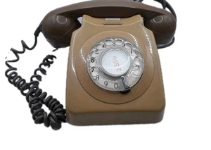Telefónico vintage marrón BT con marcación giratoria 617, años 70 retro sin probar - Imagen 1 de 5