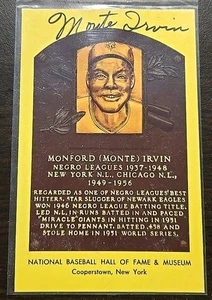 Monte Irvin Baseball Hall of Fame Autographed Postcard Giants MLB - Picture 1 of 2