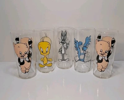 De colección 1973 Warner Bros Looney Tunes - Pepsi Collector Series Vidrio - Lote de 5 Foto 1 de 4