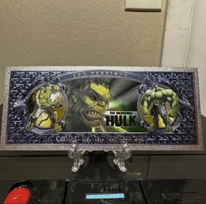 Billete de Hulk enchapado en lámina de plata Marvel Avengers coleccionable - Imagen 1 de 2