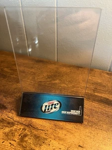 MILLER LITE Table Beer Sign 2 Sided Menu Holder Advertising Acrylic Inserts NEW - Picture 1 of 2