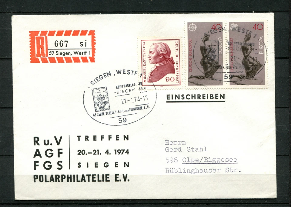 Eingedruckter R Zettel 5900 Siegen 667si von 1974    (Geb) - Bild 1 von 1