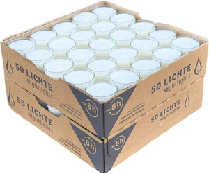 - 100 Lumini Tealight Candele Bianche - Durata 8 Ore - Inodore, Non Profumate - - Foto 1 di 12