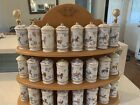 Lenox 1993 Carousel Porcelain Spice Jars & Wooden Rack Complete Set of 24