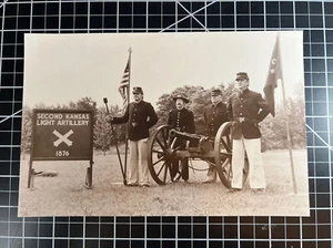Topeka Segunda Artillería Ligera Kansas 1876 Cañón Militar 6x9 Fotografía RARA - Imagen 1 de 11