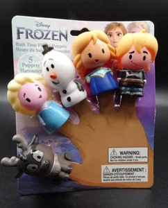 Disney Frozen ❄ Bath Time Finger Puppets 5 pcs Elsa, Anna, Olaf❄ Kristoff & Sven - Picture 1 of 10