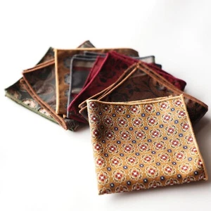 Vintage Square Pocket Silk Pasiley Business Handkerchief Men's Suit Accessories - Picture 1 of 40
