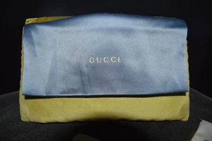 Authentic GUCCI Chartrouse Velvet & Steel Blue Silk padded case for valuables - Picture 1 of 8