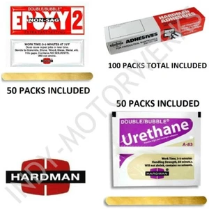 100 EPOXY DOUBLE BUBBLE PACKS PURPLE BEIGE 3.5g + RED 2 NON SAG 3.5g 50 EACH - Picture 1 of 7