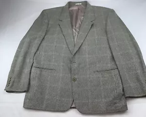 CIANNI CELLINI Mens 44R Vintage Beige Plaid Suit Jacket Blazer - Picture 1 of 10