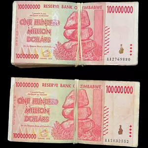 200x Zimbabwe 100 Million Dollar Bill Banknote Paper Money Currency Bundle - Picture 1 of 6