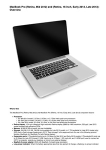 Apple MacBook Pro 15-inch Mid 2012 Technician Guide Service Manual