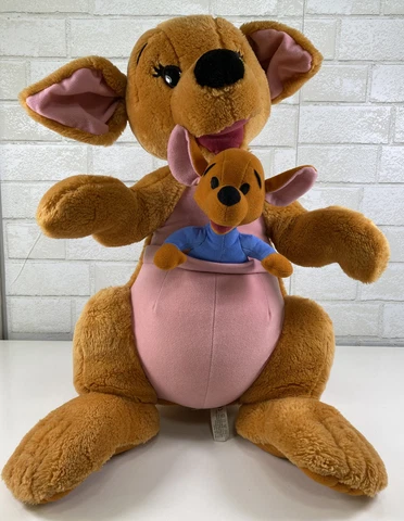 Winnie the Pooh Kanga & Roo Jumbo 21" Plush Stuffed Mattel Arcotoys Disney Rare Cover